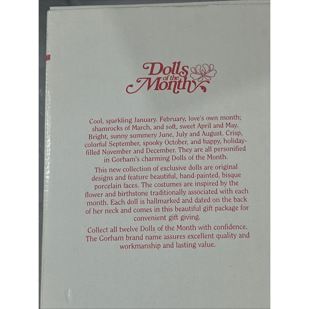 1990 Gorham Dolls of the Month Miss March DM3 15in Porcelain Doll